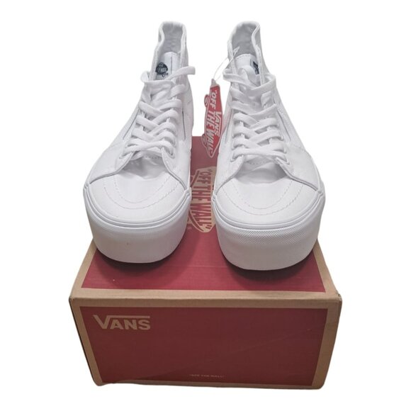 NWT Vans Sk8-Hi Tapered Stackform Shoes- White -Size: Men 8.5/ Women 10 (26.5 cm - Picture 3 of 14